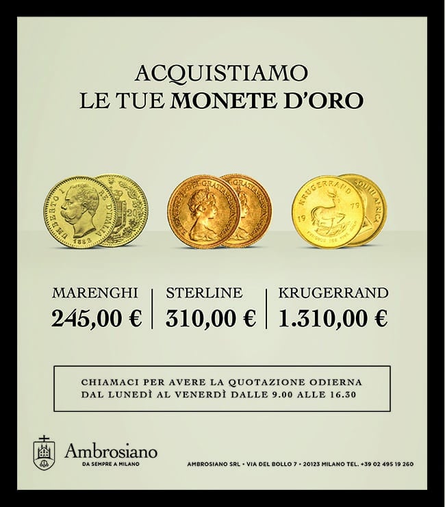 Compro Oro, Argento, Orologi di Lusso, Monete a Milano - Ambrosiano Srl