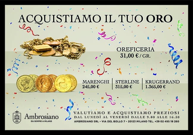 Compro Oro, Argento, Orologi di Lusso, Monete a Milano - Ambrosiano Srl